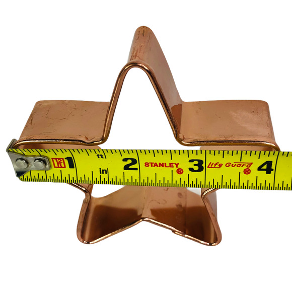 Large Heavy Copper Star Cookie Cutter - Unbranded 4" x 3.75" - Picture 9 of 10
